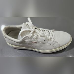 Ecco Men's Cream Leather Sneakers
